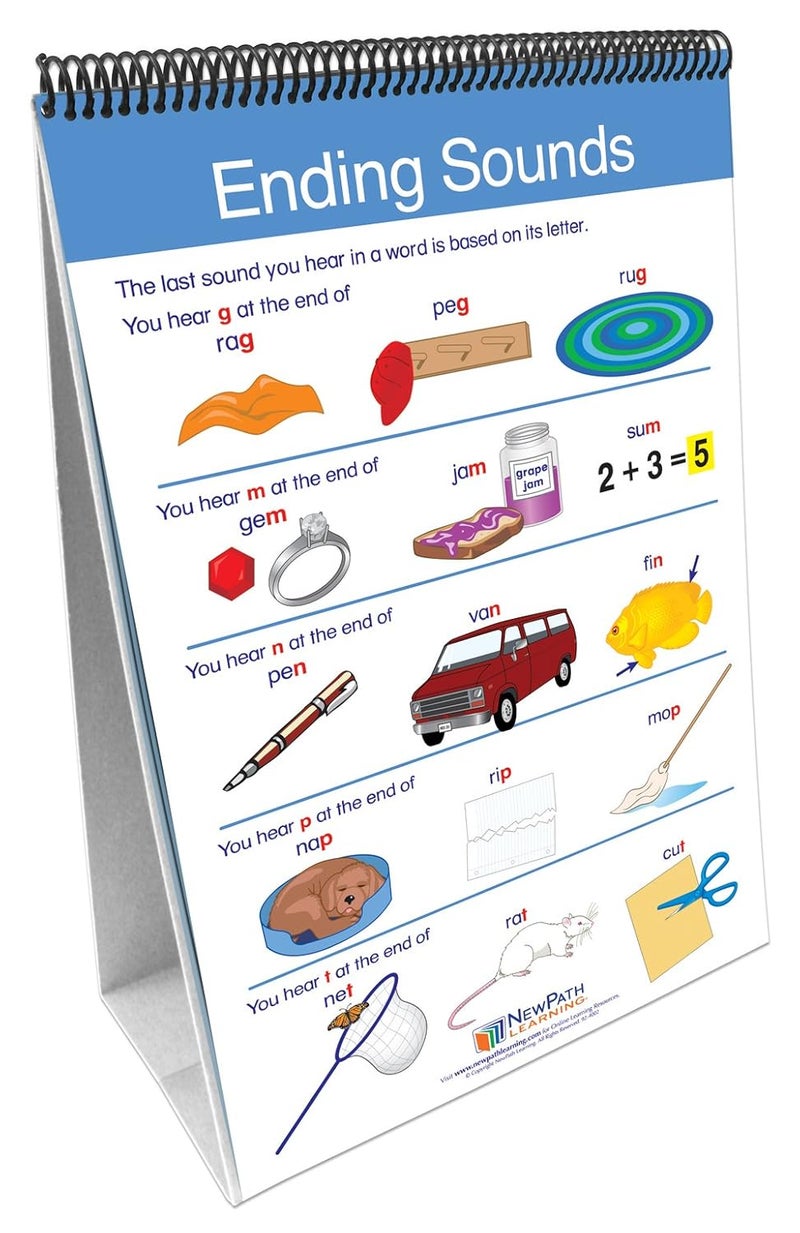 New Path Learning Decoding & Phonics Flip Chart Set (Grades 3 - 6) - 10 Laminated Write-On/Wipe-Off, Double-Sided Charts Mounted on Easel with Activity Guide - Image 2